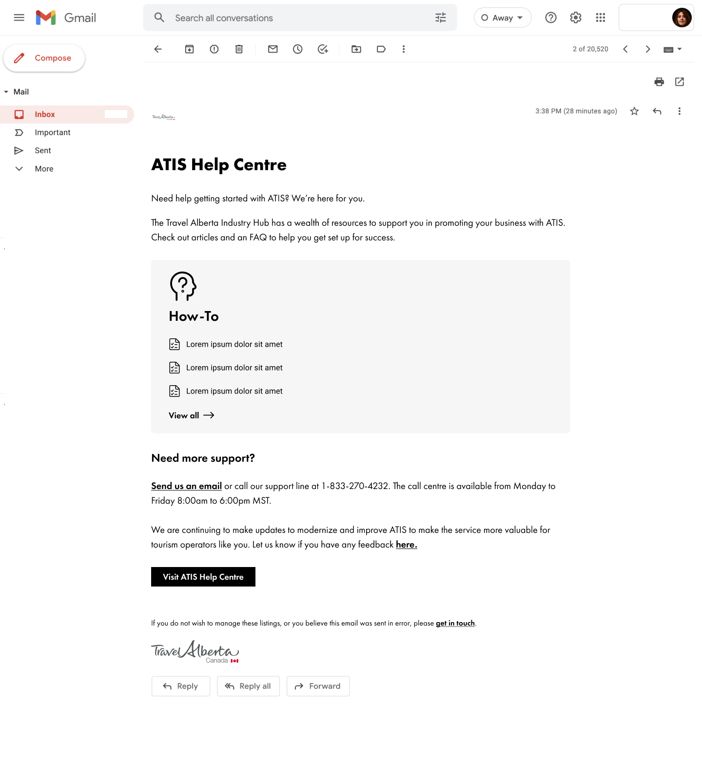 Migration Email - Support