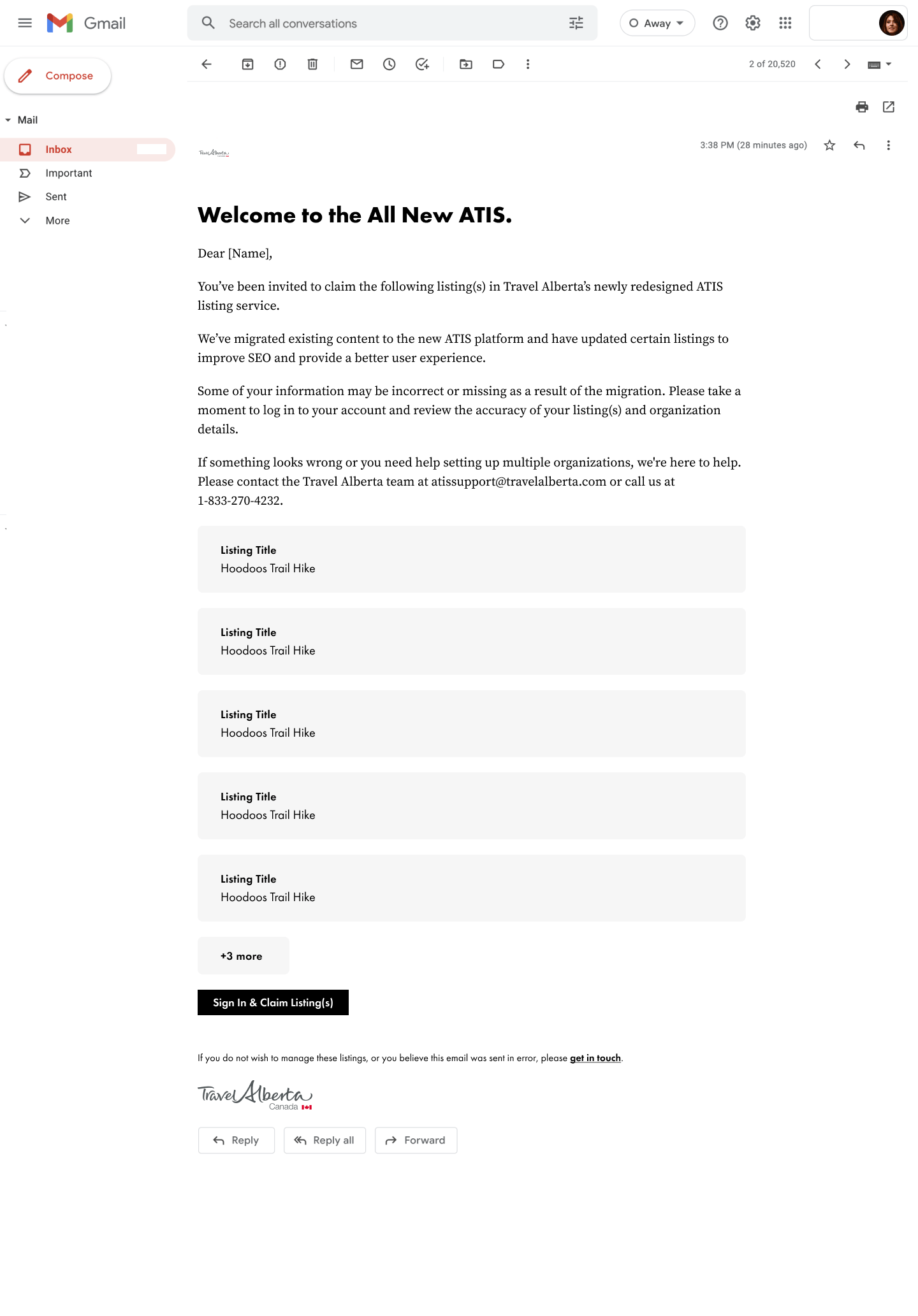 Migration Email - Claim Your Listings