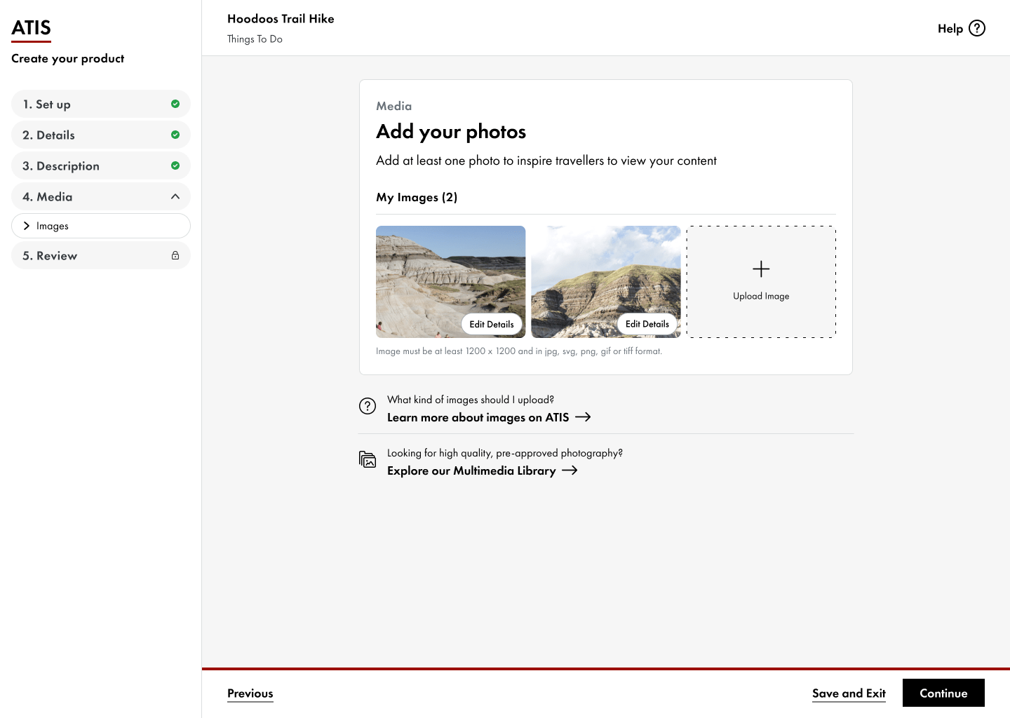 Create Listing - Media