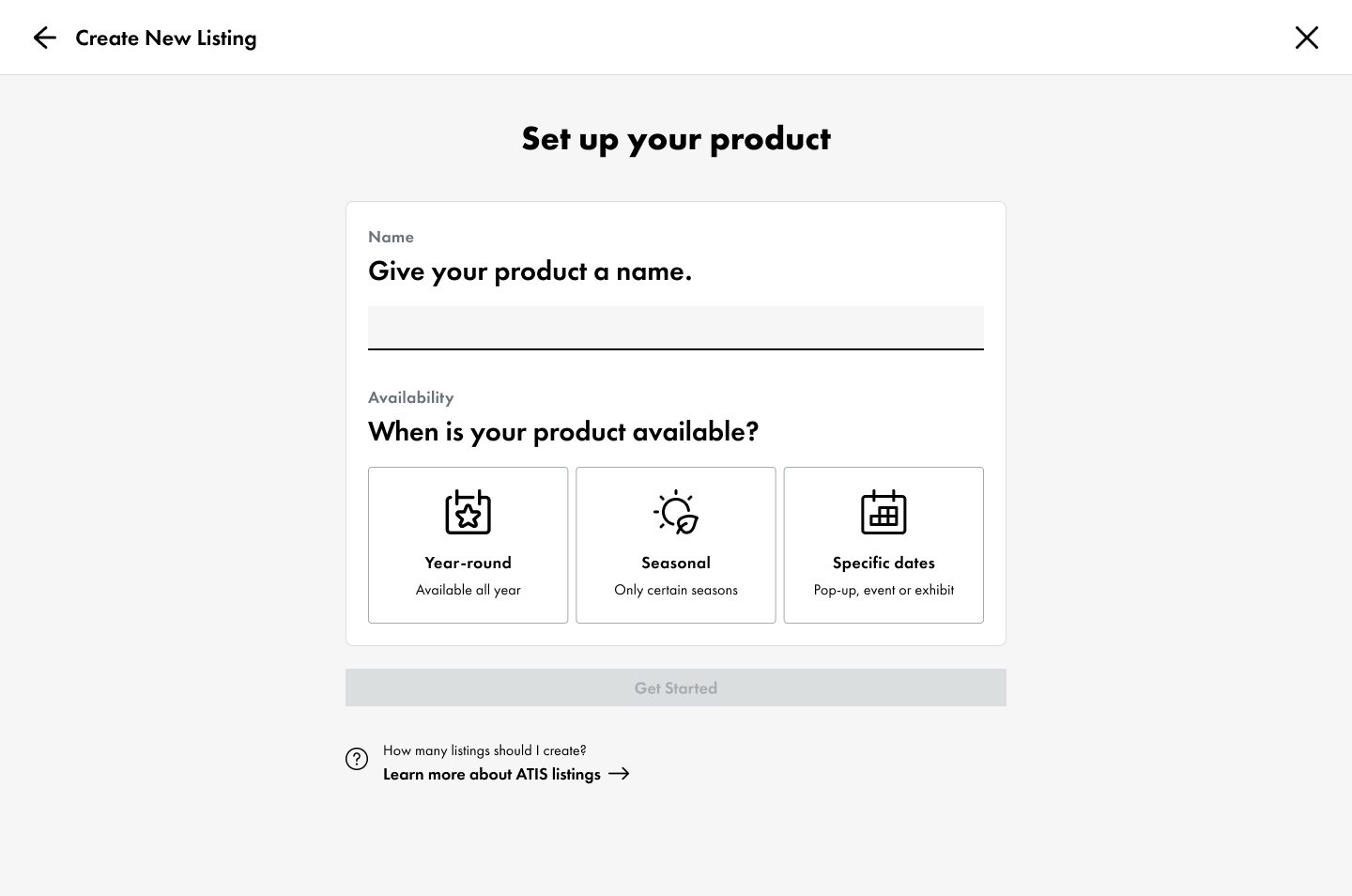 Create Listing