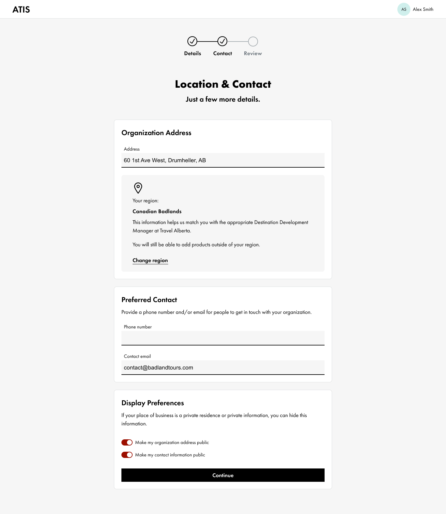 Create Organization - Details
