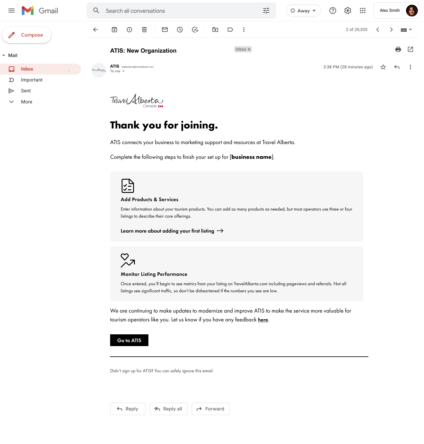 Create Organization - Email Confirmation